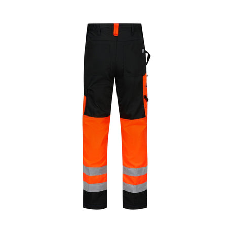 Hivis arbeidsbukse med justerbare benvidde og kneputer, laget for komfort og synlighet.