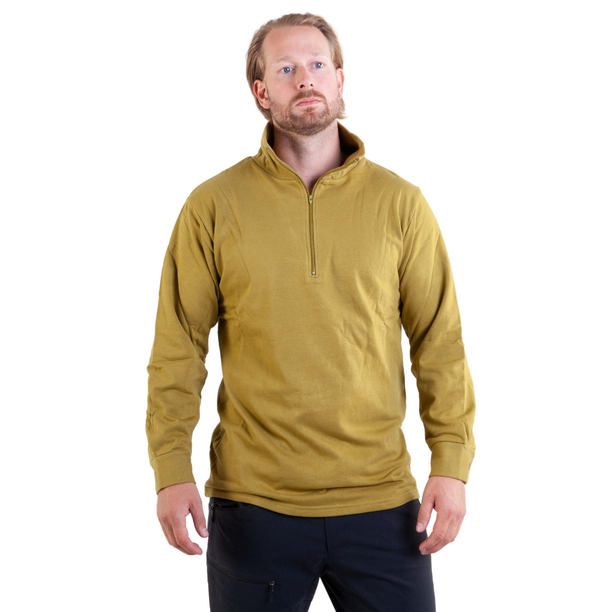 Feltskjorte i 100% bomull fra Bråtens, perfekt for kalde dager med frottert innside og høy hals.