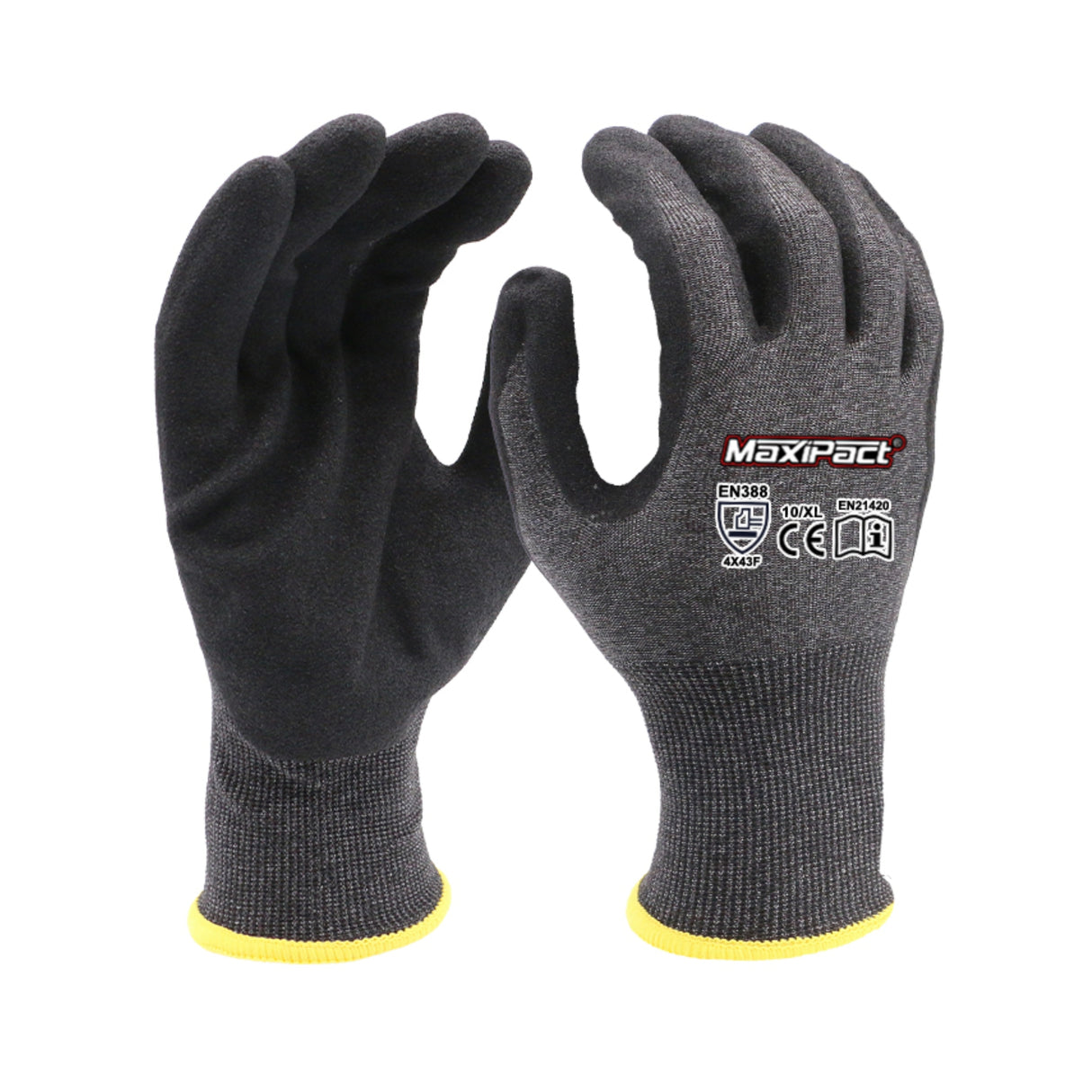 Kuttbestandig nitrilhanske fra Maxglove med HPPE og cut level F.