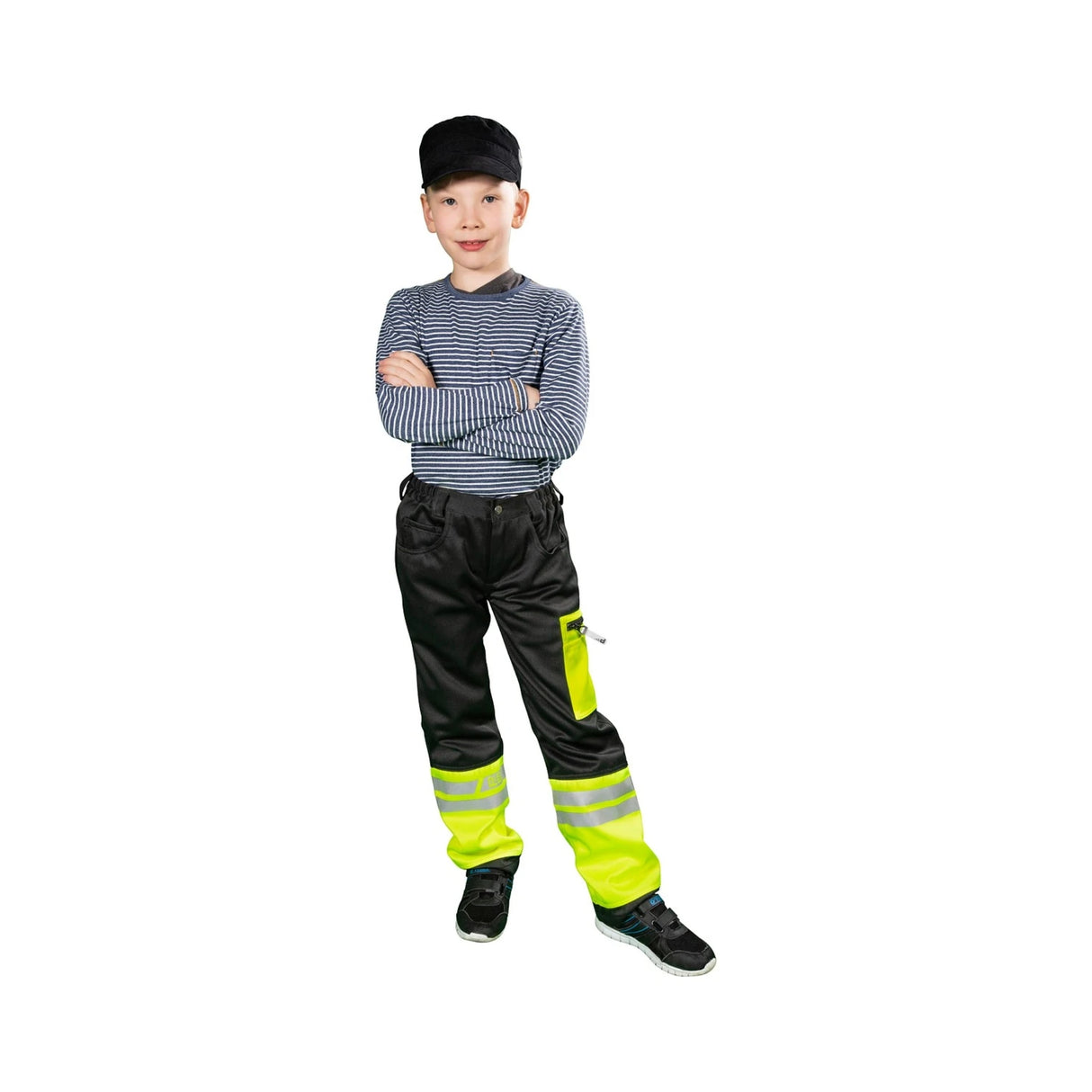 Praktisk arbeidsbukse til barn med romslige lommer og sikker passform.