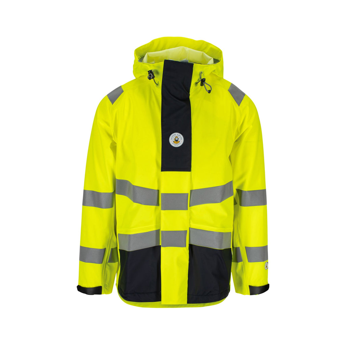 Aalesund Oljeklede El-line Hi-Vis regnjakke klasse 3 med 20 000 mm vannsøyle og påsveiset refleks.