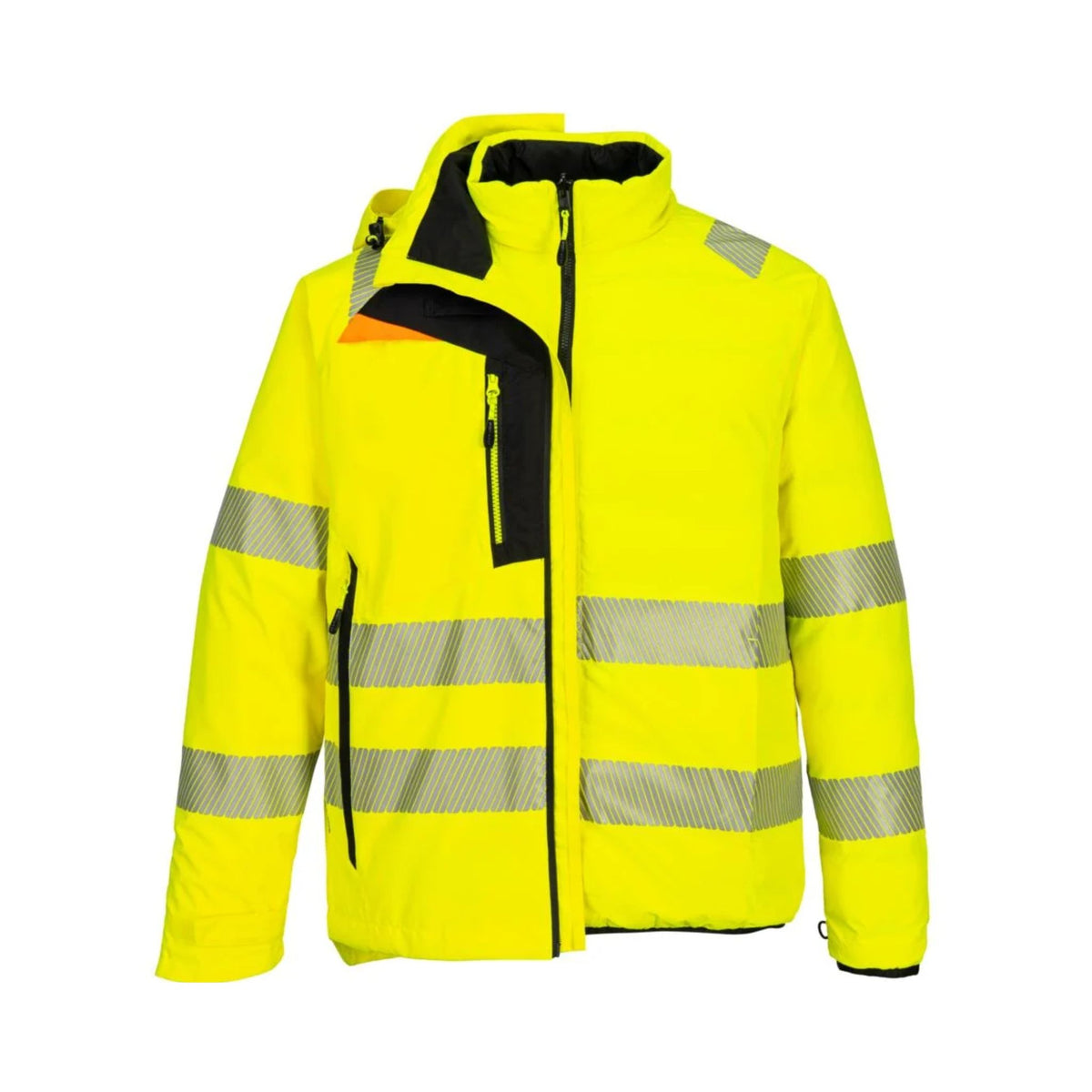 Portwest Hi-Vis skalljakke med avtakbar vendbar innerjakke, tapede sømmer, ventilasjon og EN ISO 20471 klasse 3.