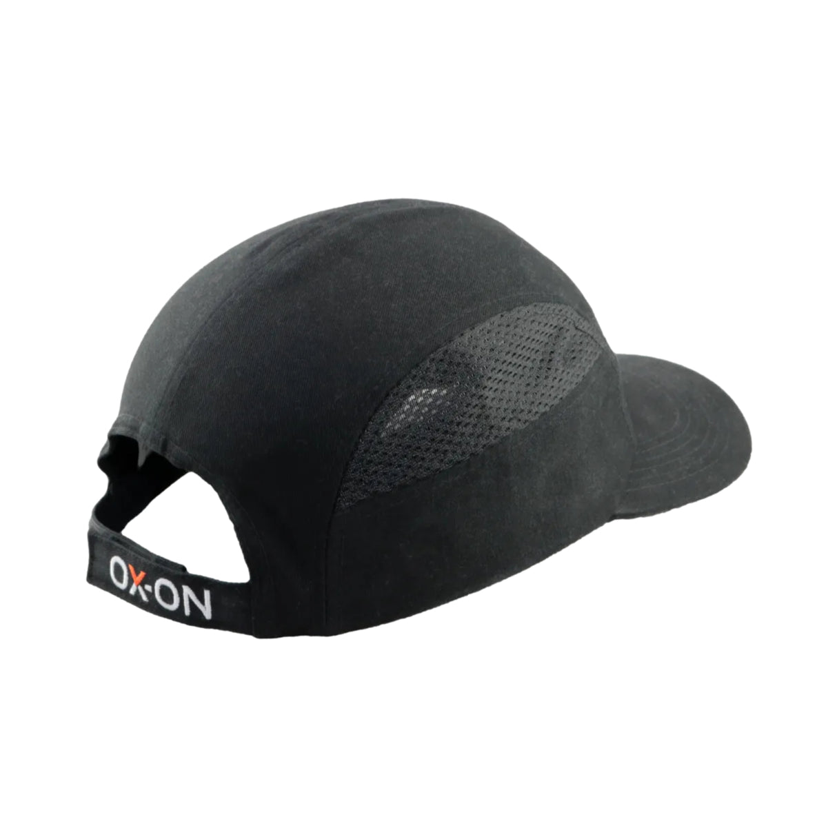 Svart støtcaps fra OX-ON med lav vekt og praktisk Velcro-lukking.