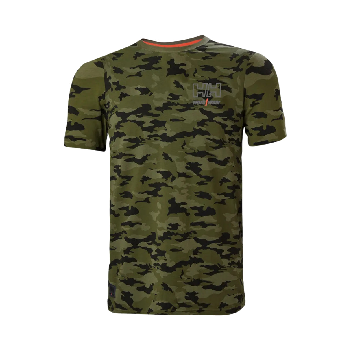 Helly Hansen t-skjorte i camo grønn gir komfort, stretch og slitestyrke gjennom hele arbeidsdagen.