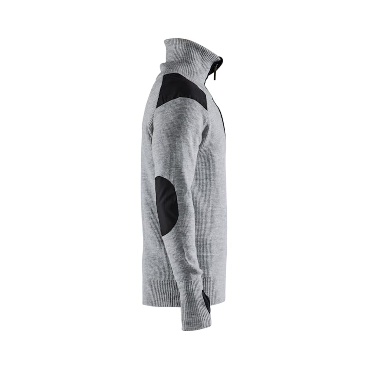 Blåkläder ullgenser med ½ zip, høy krage og praktiske tommelgrep.