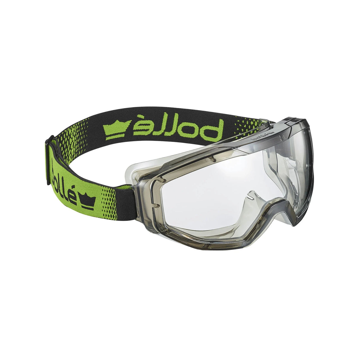 Heldekkende vernebriller fra Bollé med klart glass og panoramavisning.