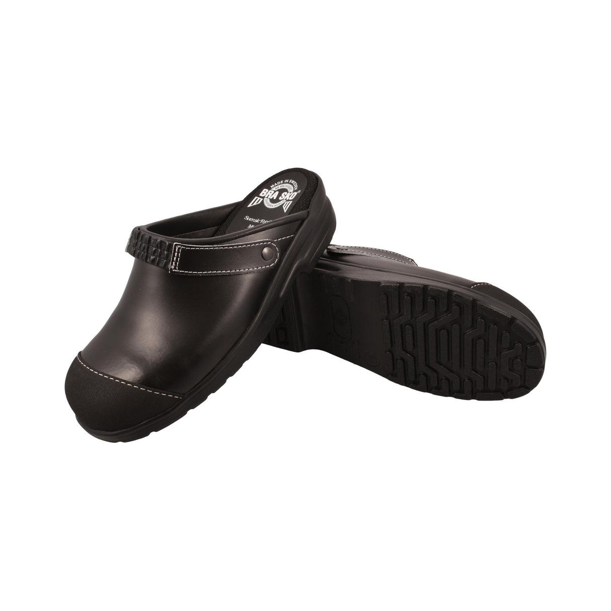 Slitesterk verneklogg fra Brasko med ståltå og sklisikker PU-såle for komfortabelt arbeid.