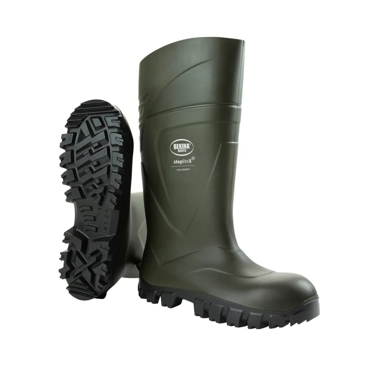 Bekina vernestøvel i slitesterk PU med ståltå og sklisikker såle for arbeid i krevende miljøer.