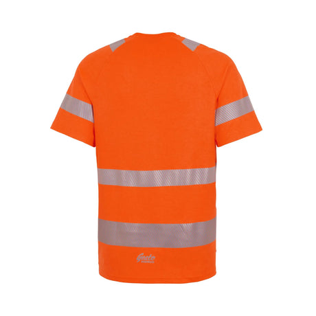 Gesto arbeids T-skjorte med EN ISO 20471 klasse 3, polyester på utsiden og komfortabel ribbekant i halsen.