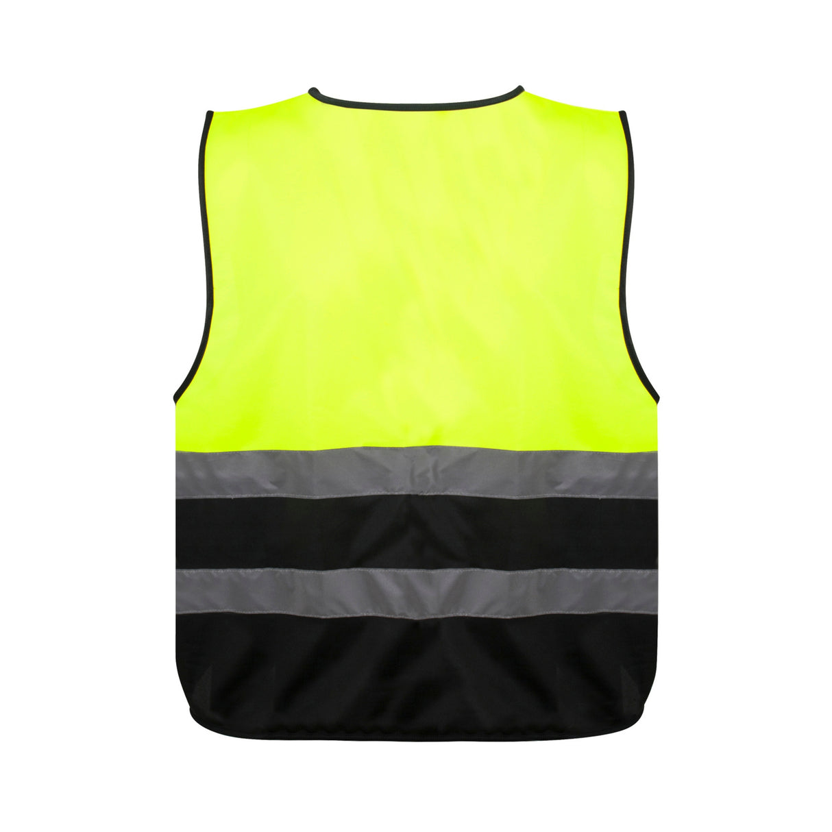 Praktisk og lett refleksvest i polyester med velcrolukning og klasse 1 synlighet.