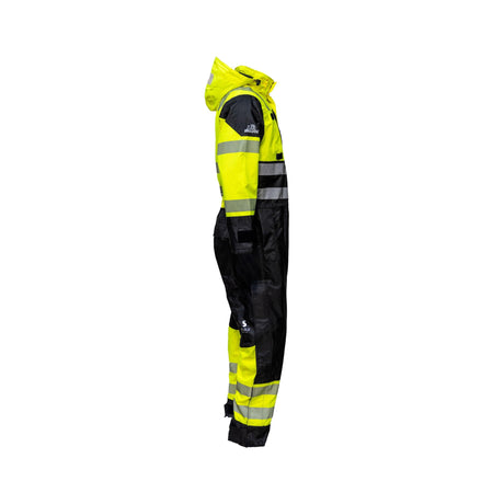 SKJOLD skallkjeledress med høy synlighet og EN 343-beskyttelse mot regn.
