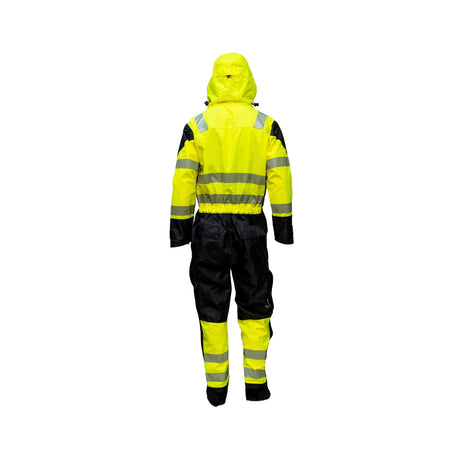 Bulldog Workwear allværsdress med tapede sømmer, avtagbar hette og segmenterte reflekser.