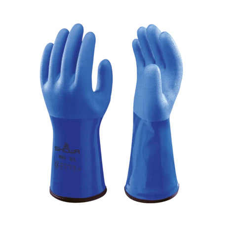 Showa 490 PVC arbeidshanske med varmt akrylpelsfôr og kuldebestandig materiale som holder seg fleksibelt ned til -20 °C.