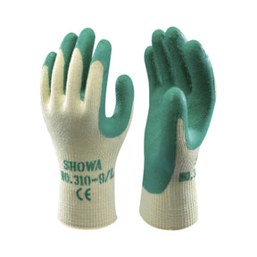 Slitesterk arbeidshanske fra Showa med naturgummibelegg og suverent grep til allsidig bruk.