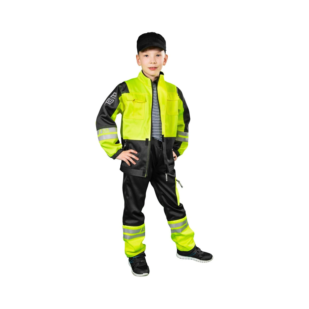 Komfortabel og praktisk arbeidsjakke for barn med brystlommer.