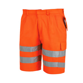 Univern arbeidsshorts klasse 1 med strikk i livet og mange funksjonelle lommer for komfort og høy synlighet.