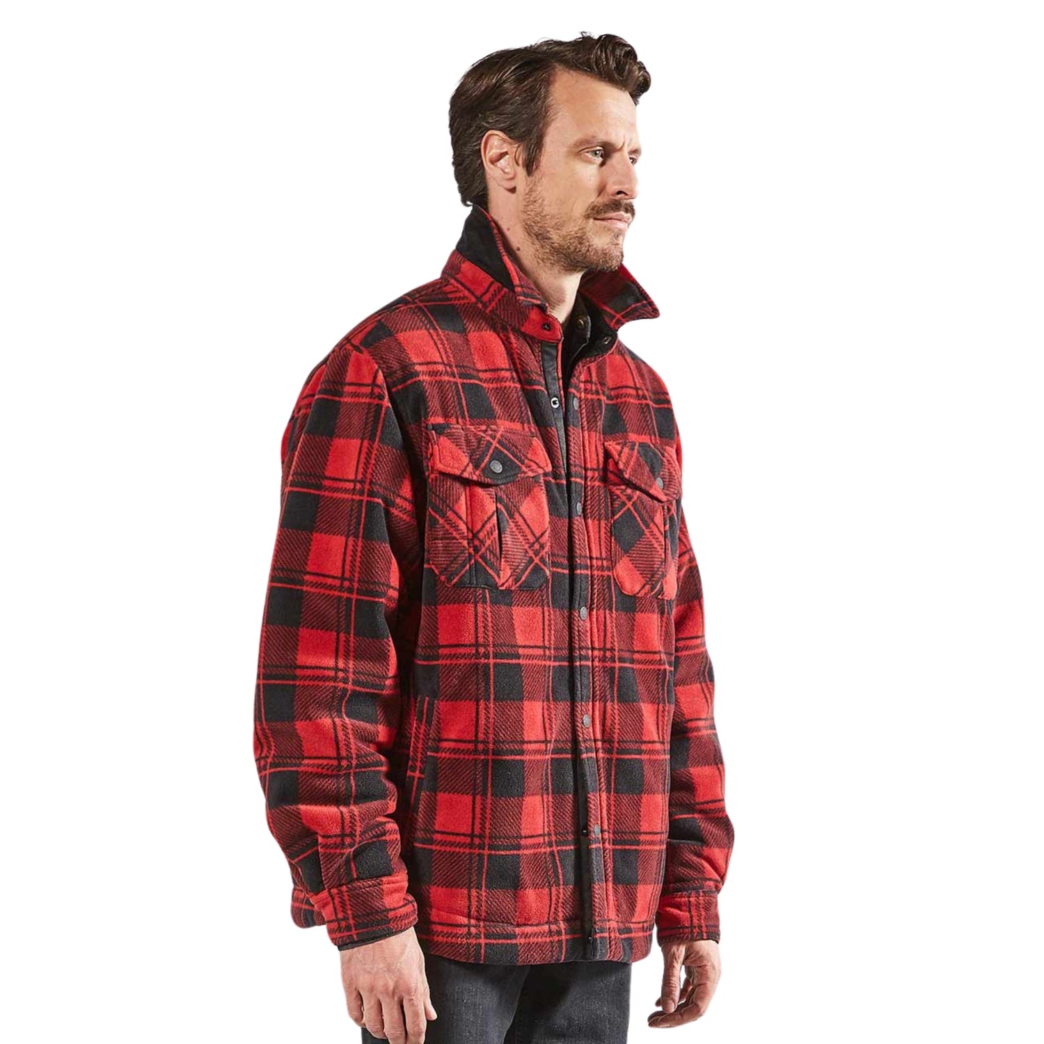 Vattert skjorte med cordfløyel og praktiske lommer.