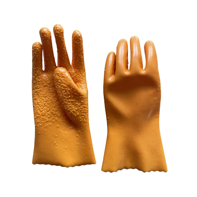 Slitesterk fiskerihanske i PVC fra Rista for arbeid i våte miljøer.