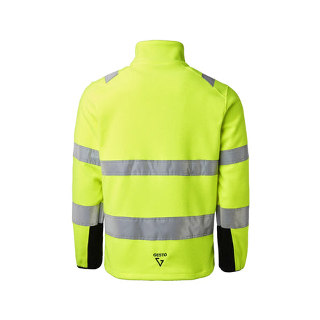 Gesto Workwear hivis fleecejakke med justerbar passform og påsydde reflekser gir både funksjonalitet og synlighet på arbeidsplassen.
