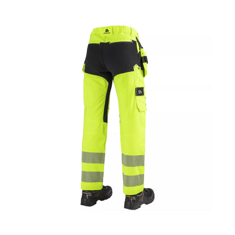 HiVis arbeidsbukse til dame med spikerlommer, FlexiComb™-reflekser og praktiske verktøylommer.