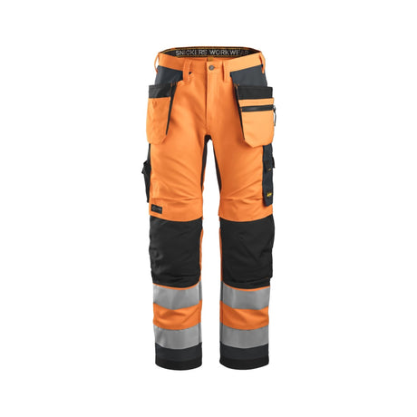 Snickers Workwear arbeidsbukse med hylsterlommer og høy synlighet for sikkert arbeid.