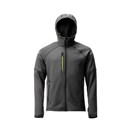 Teknisk stretch fleece med myk fleece innside og elastisk snorjustering på hette for optimal passform.