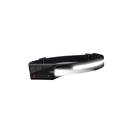 Typhoon LED hodelykt med 350 lumen, 230° bredt lysfelt og bevegelsessensor til arbeid og aktivitet.