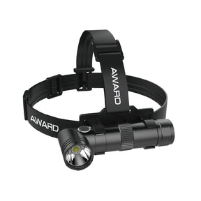 Kraftig hodelykt fra Award med 2000 lumen, perfekt for profesjonell og daglig bruk.