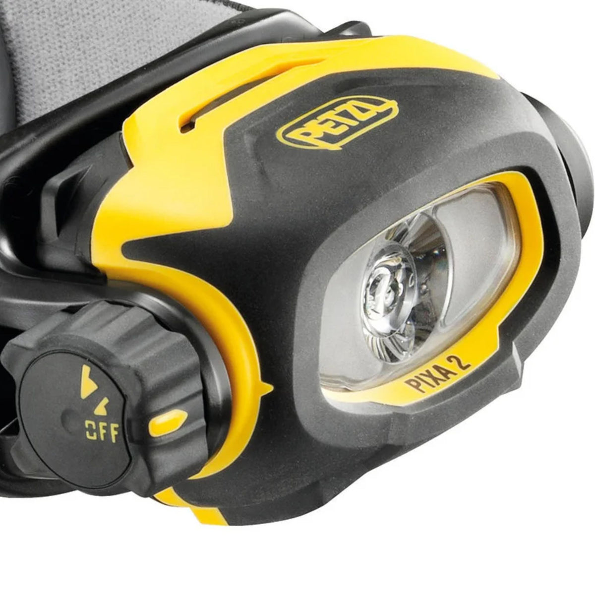 Robust Petzl arbeidshodelykt med vinklingsbart lyktehode, nær- og fjernlys og opptil 3 timers brenntid.