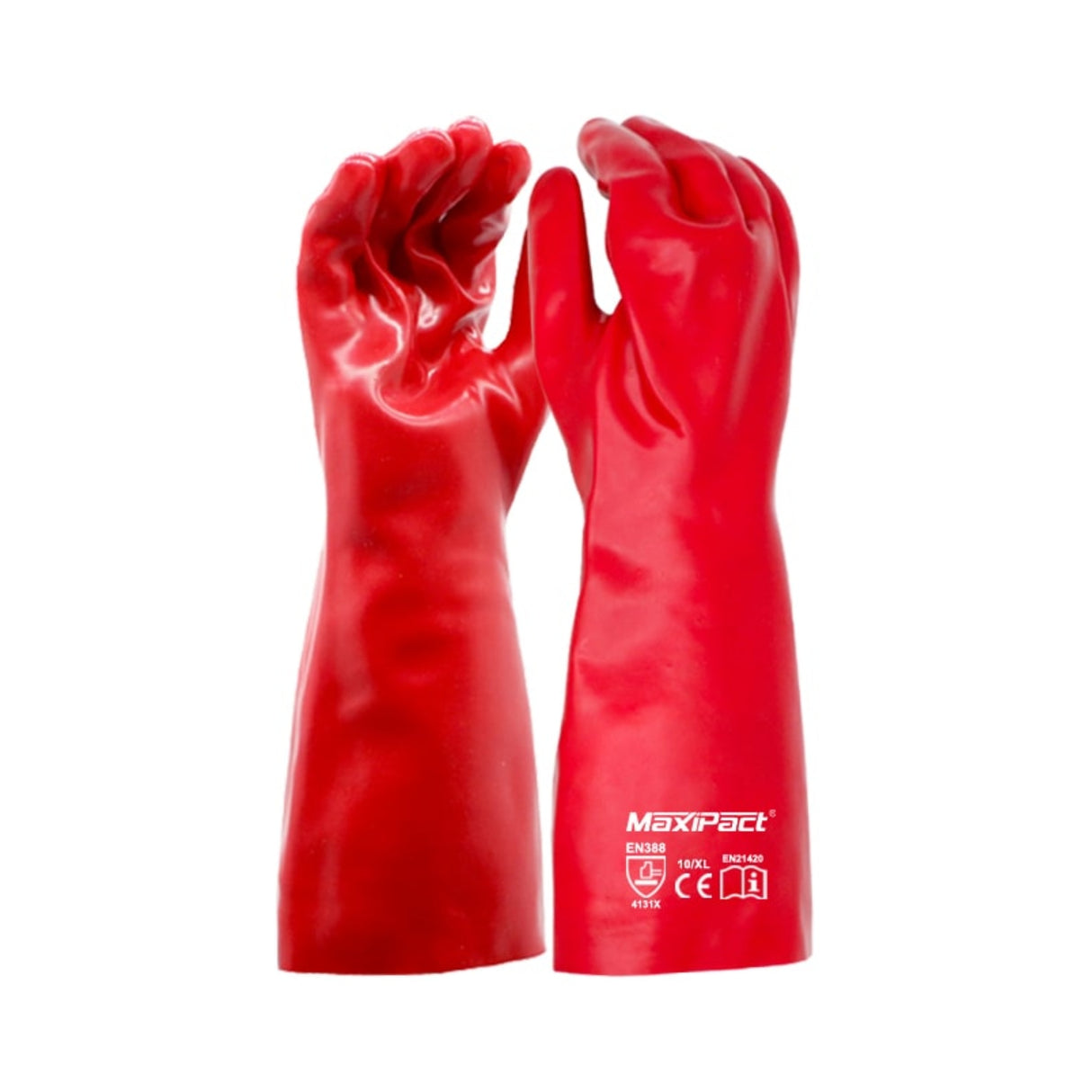 PVC kjemikaliehanske fra Maxglove med lang mansjett og høy motstand mot syrer og alkalier.