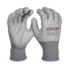 Kuttbestandig PU-hanske fra Maxglove med cut level C for presisjonsarbeid.