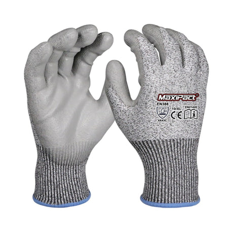 Kuttbestandig PU-hanske fra Maxglove med cut level C for presisjonsarbeid.