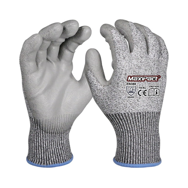 Kuttbestandig PU-hanske fra Maxglove med cut level C for presisjonsarbeid.