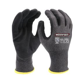 Kuttbestandig nitrilhanske fra Maxglove med HPPE og cut level F.