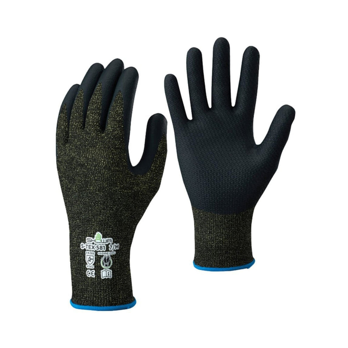 Showa S-TEX 581 kuttbestandig arbeidshanske med Kevlar®, nitrilfoam og kuttbeskyttelse nivå E.