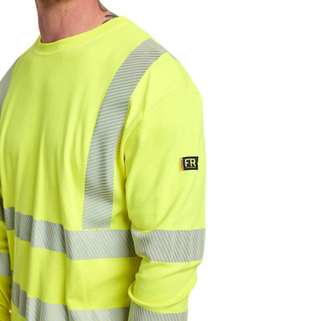 Blåkläder flammehemmende Hi-Vis genser med APC 1 lysbuebeskyttelse og ELIM 8,6 cal/cm².