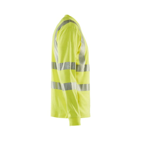 Blåkläder langermet arbeidstrøye med UPF 40+, stretchreflekser og flammehemmende materiale.