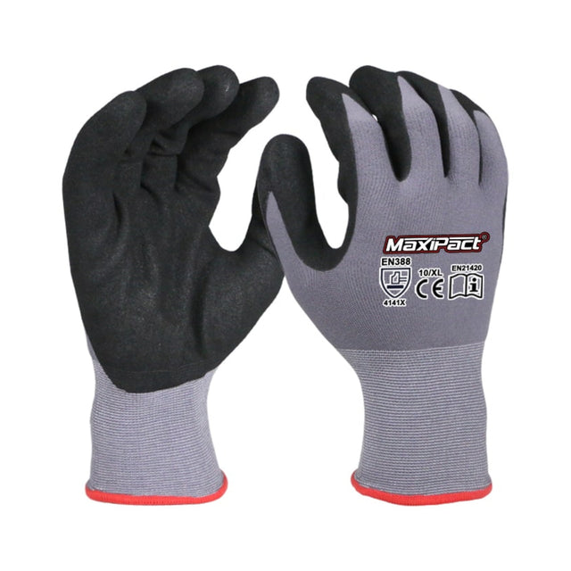 Monteringshanske fra Maxglove med sandet nitrilgrep og touchscreen-funksjon.