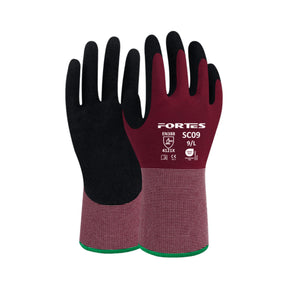 Monteringshanske fra Fortes med sandaktig nitrilgrep for sikkert arbeid.
