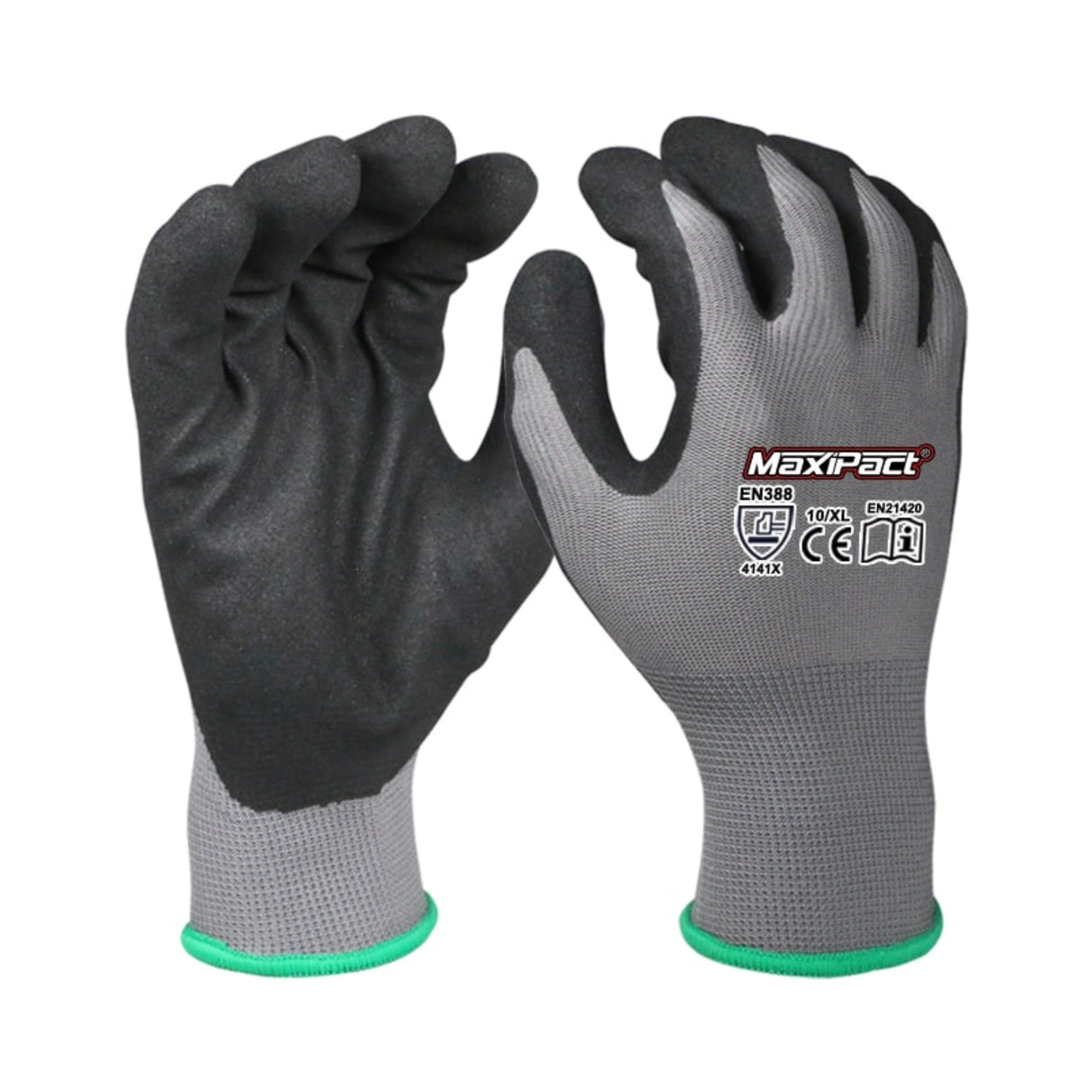 Nitril monteringshanske fra Maxglove med sandet grep og touchscreen-funksjon.