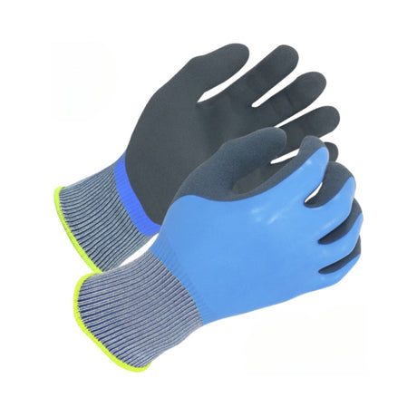 Vanntett monteringshanske fra Worksafe med dobbel latex-belegg og sikkert grep.