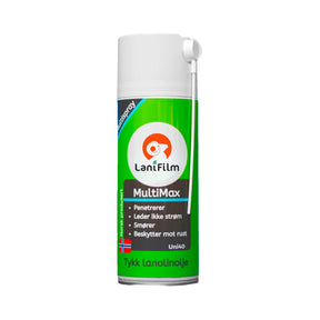 Lanifilm MultiMax – allsidig lanolinspray som smører, beskytter og forhindrer rust i krevende miljøer.