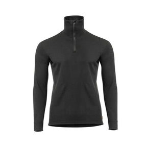 Aclima WoolTerry Polo i 70 % merinoull med høy hals, glidelås og isolerende ullfrotté til arbeid.