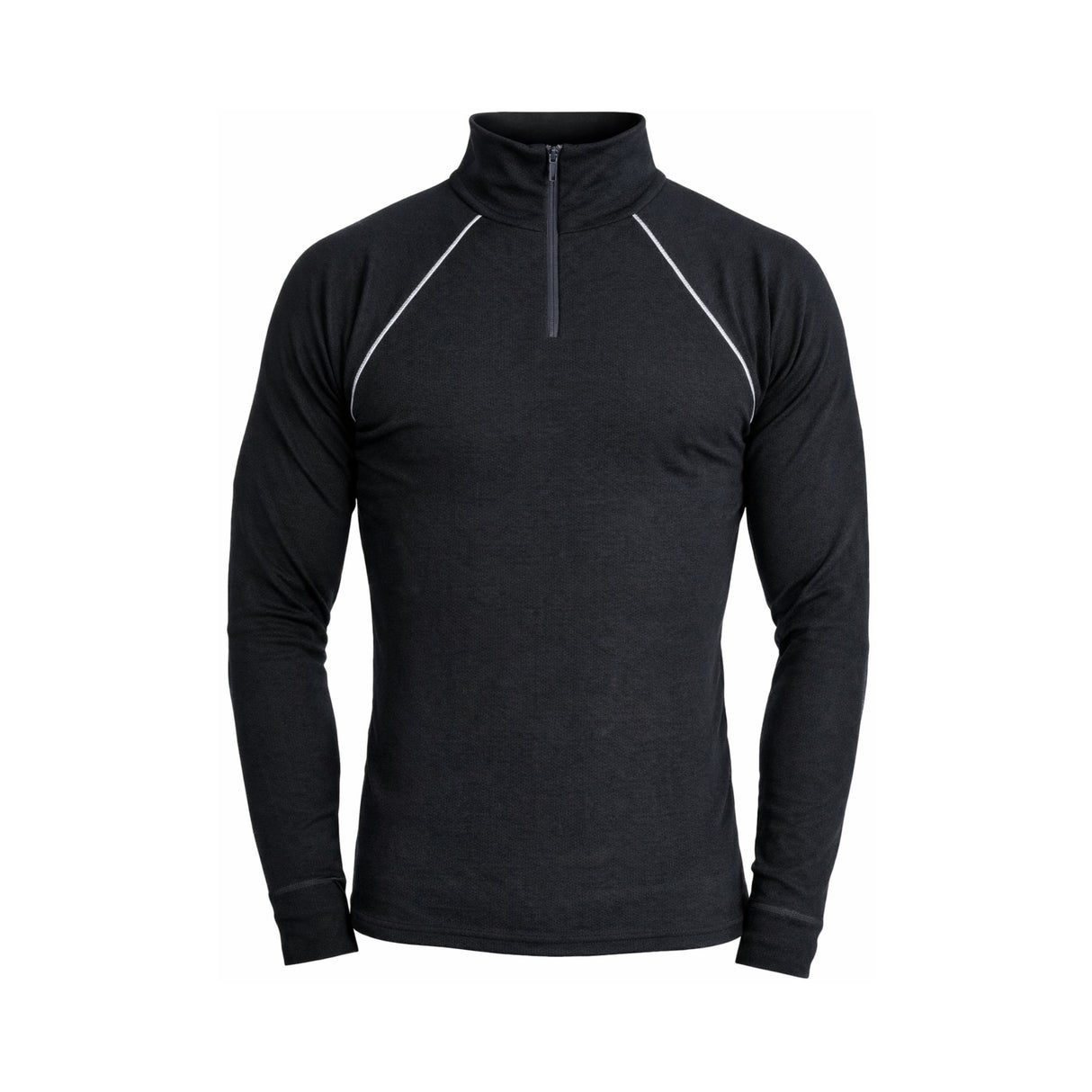 Polotrøye i 100 % merinoull fra GSA med høy hals og glidelås – perfekt som varm og komfortabel arbeidstrøye.