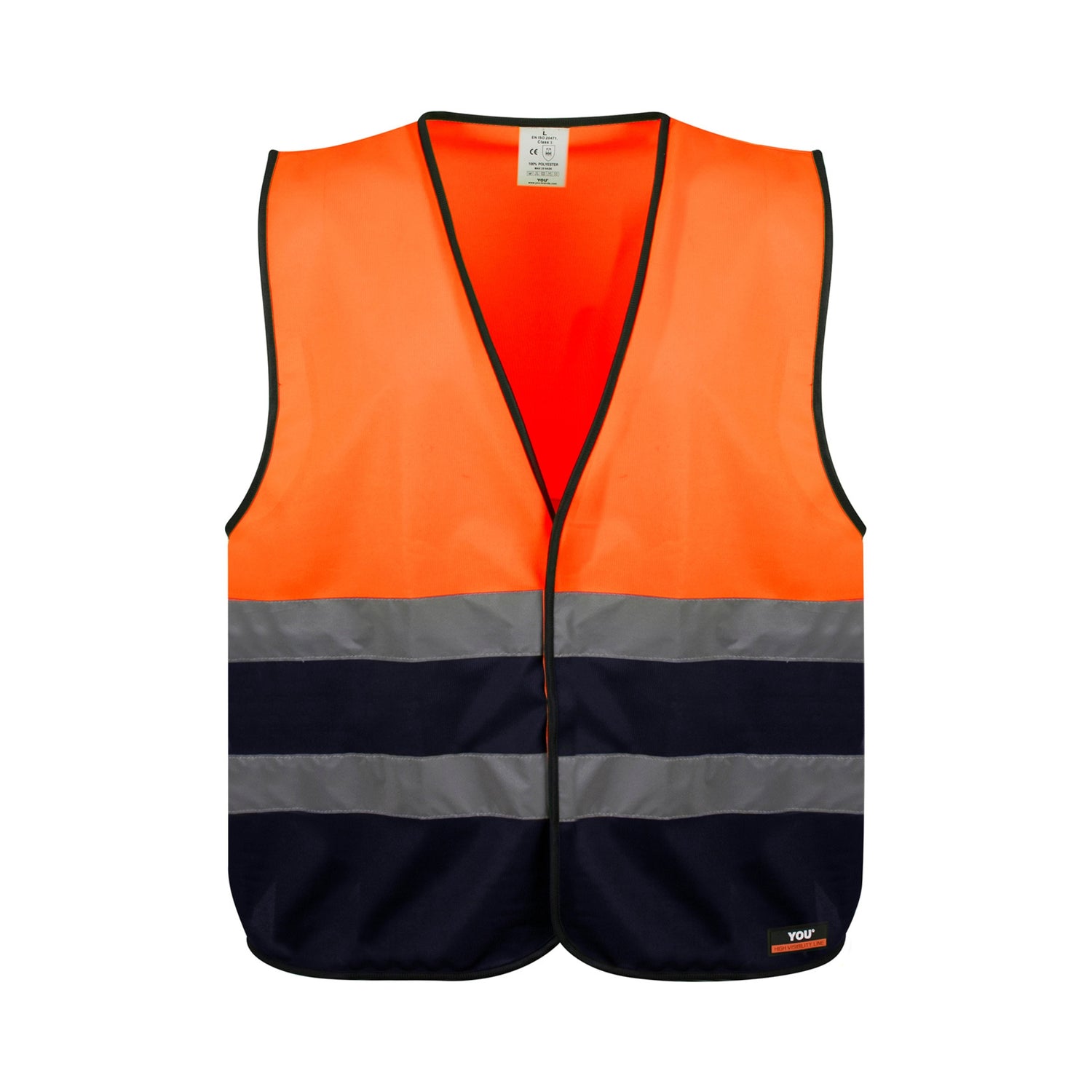 Lett refleksvest fra YouBrands med påsydde reflekser og CE-godkjenning.