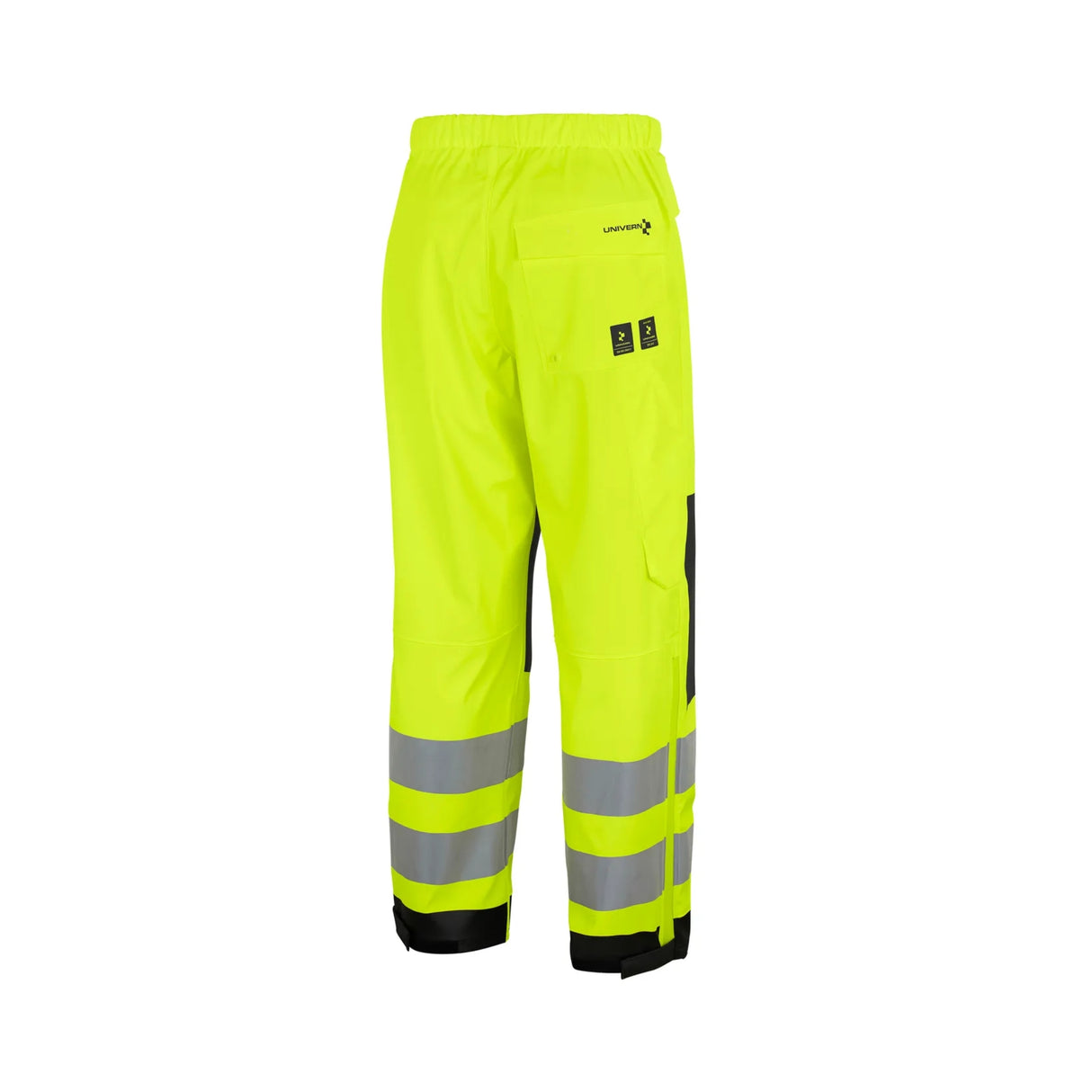 Regnbukse i mykt og lett materiale med strikk i livet og justerbare bein – ideell for yrkesbruk