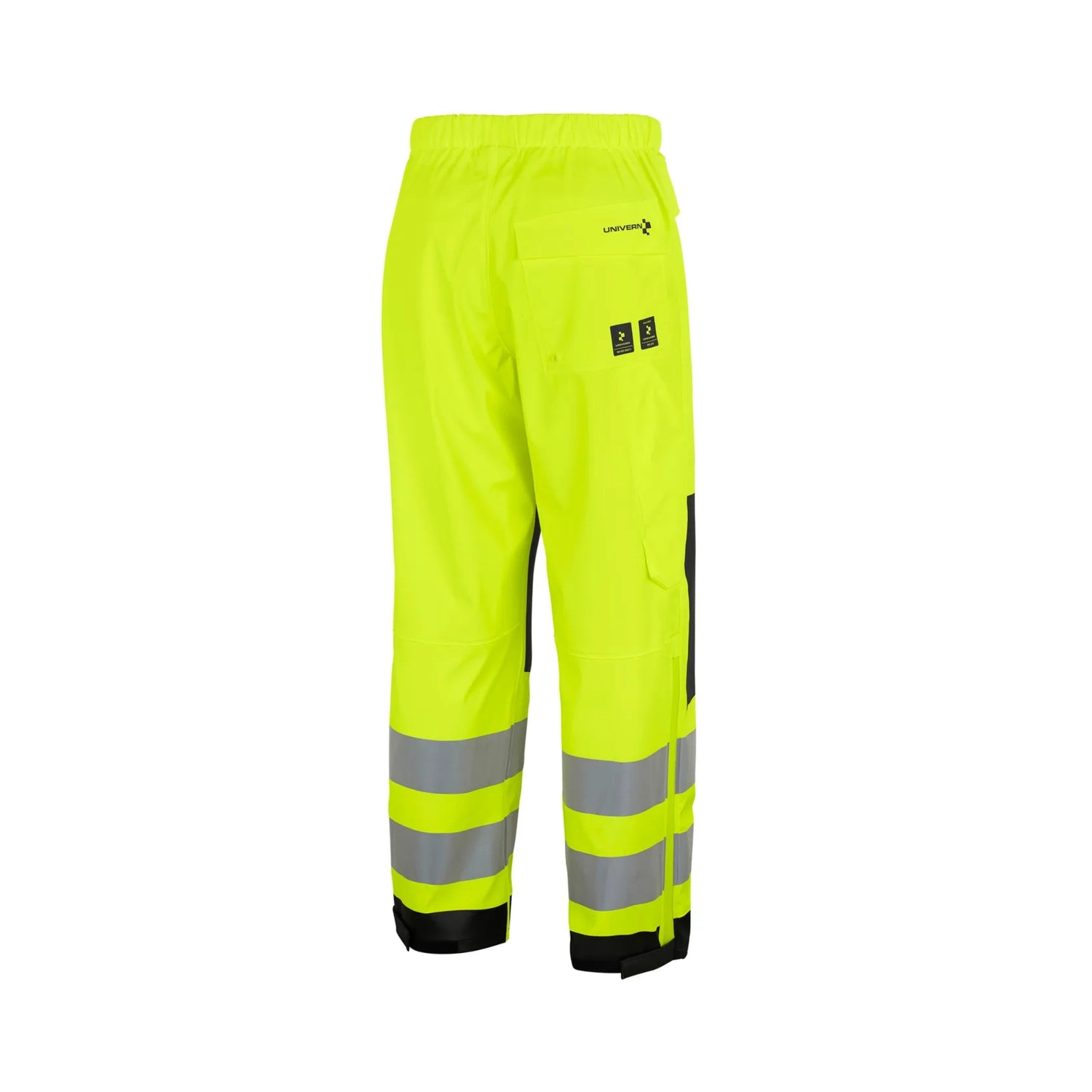 Regnbukse i mykt og lett materiale med strikk i livet og justerbare bein – ideell for yrkesbruk