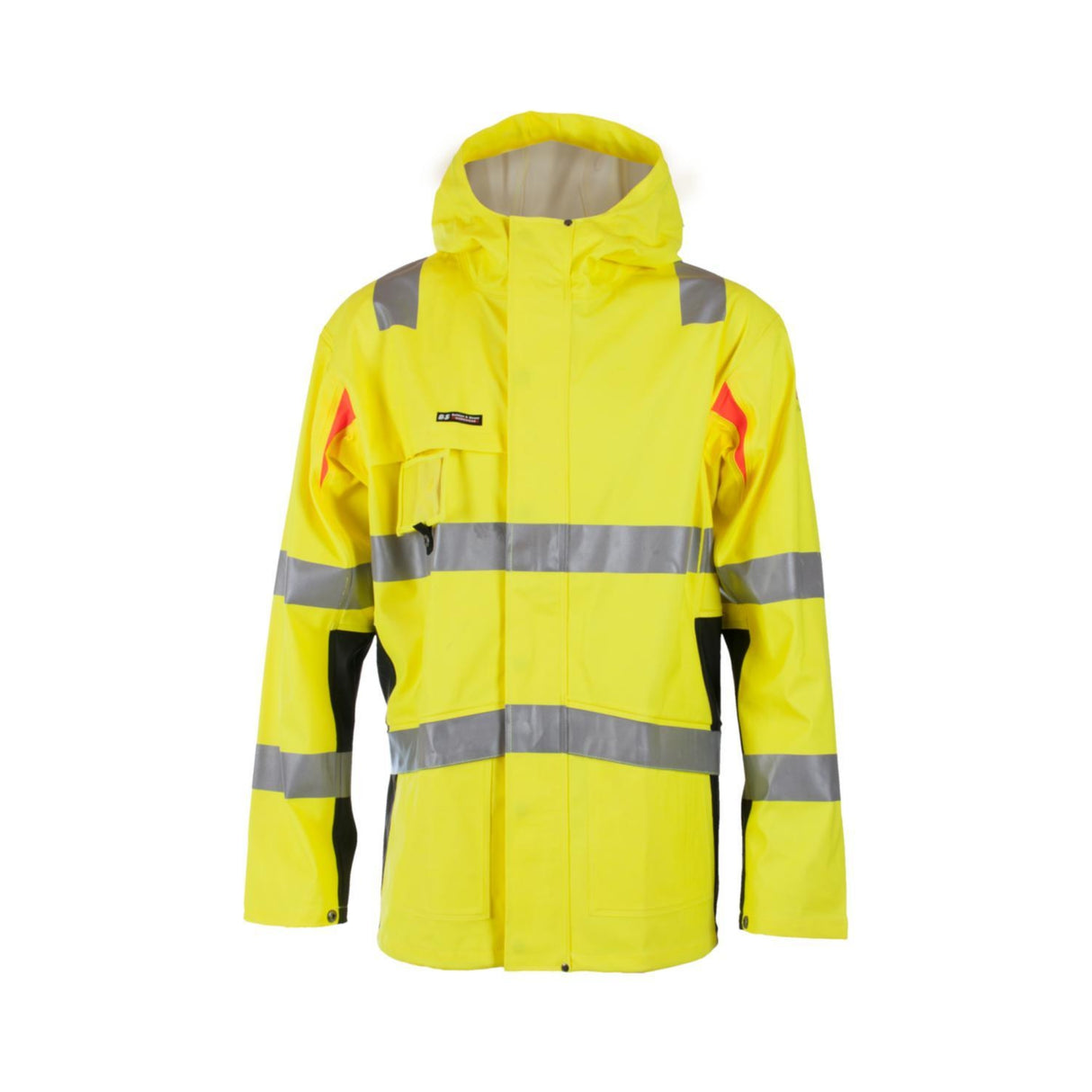 Bekken & Strøm Hi-Vis regnjakke klasse 3 for profesjonelt arbeid i regn og dårlig vær.