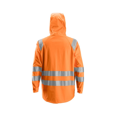 PU-belagt regnjakke med sveisede sømmer for arbeid i kraftig regn.