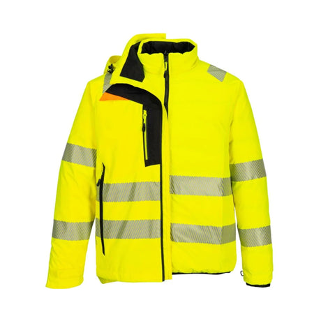 Portwest Hi-Vis skalljakke med avtakbar vendbar innerjakke, tapede sømmer, ventilasjon og EN ISO 20471 klasse 3.